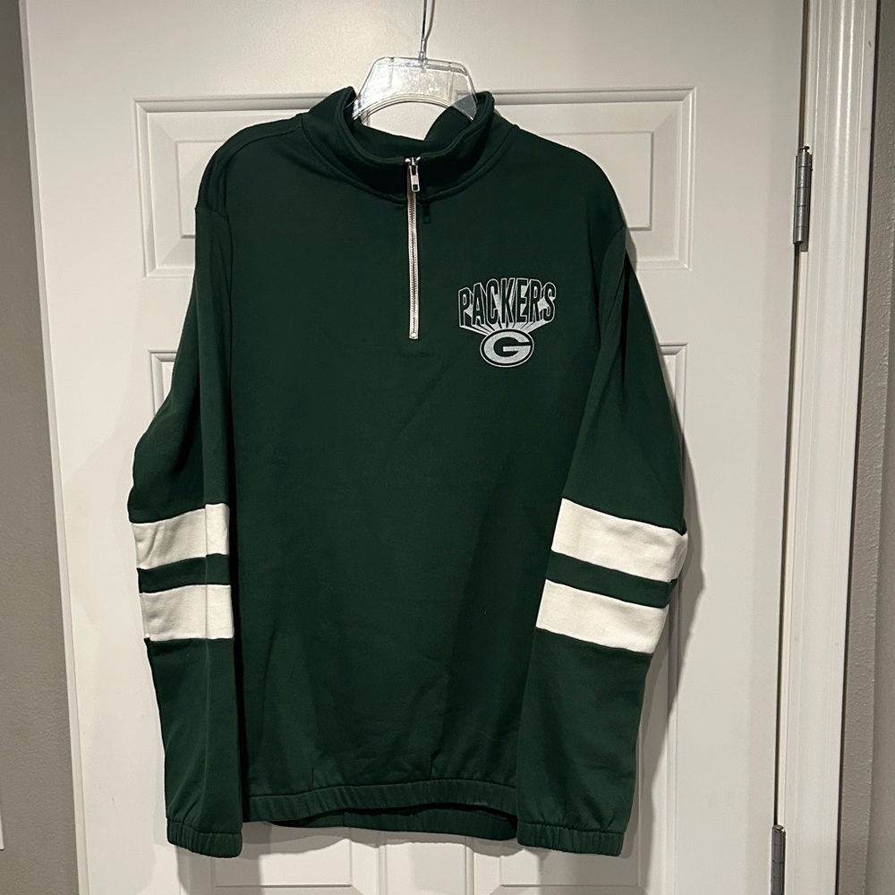 Junk Food Clothing Green Bay Packers Quarter Zip Sweatshirt